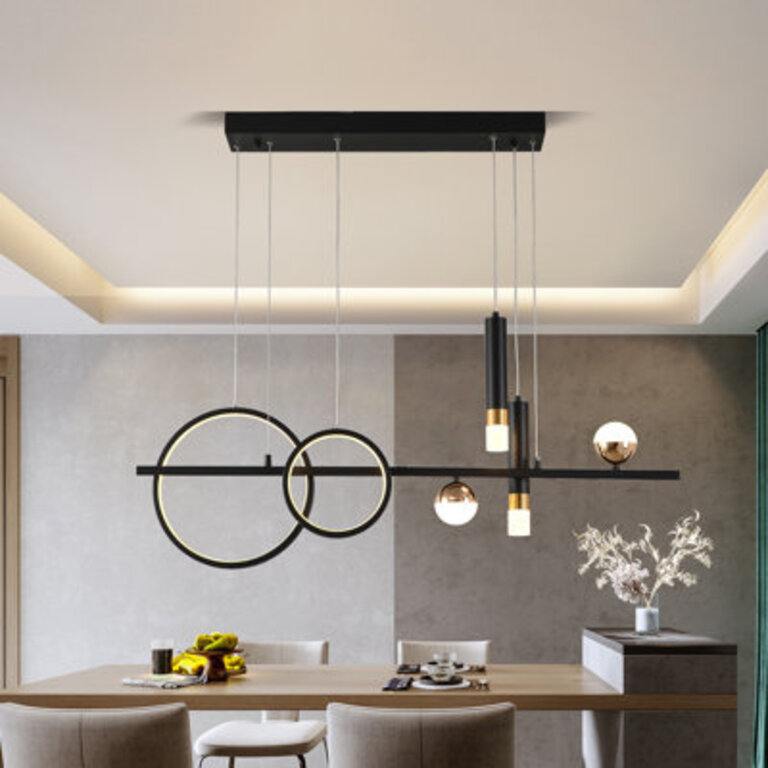 Lorisa 6 - Light Black Kitchen Island Linear LED Pendant