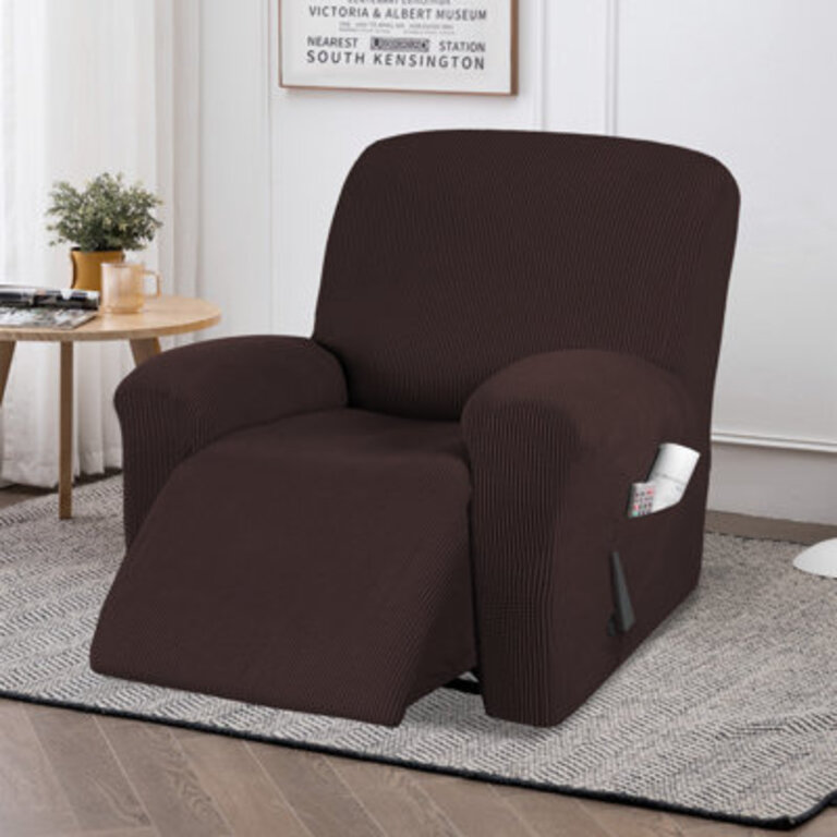 Hayneville Anti-Slip High Stretch Recliner Cover With Side Pocket Electric Power Lift Recliner Chair Cover Fitted  Box Cushion Recliner Slipcover Machine Washable