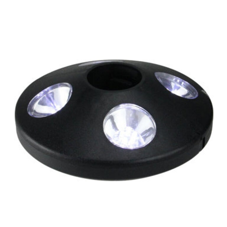 8 Black 4-Panel Patio Umbrella Light with 20 LEDs