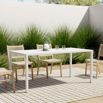 Ottie Rectangular Metal Outdoor Dining Table  71 in W 35 in D