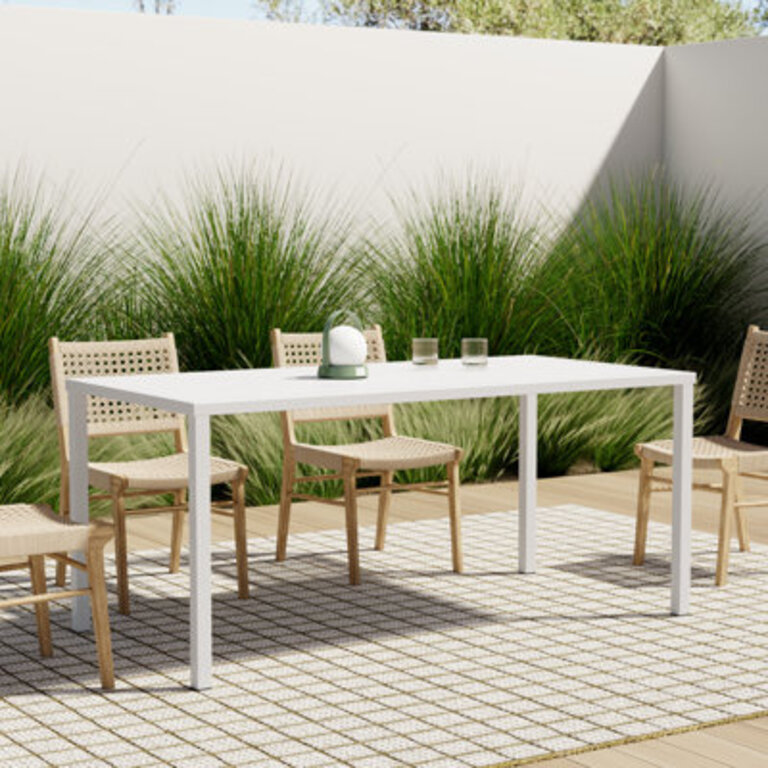 Ottie Rectangular Metal Outdoor Dining Table  71 in W 35 in D
