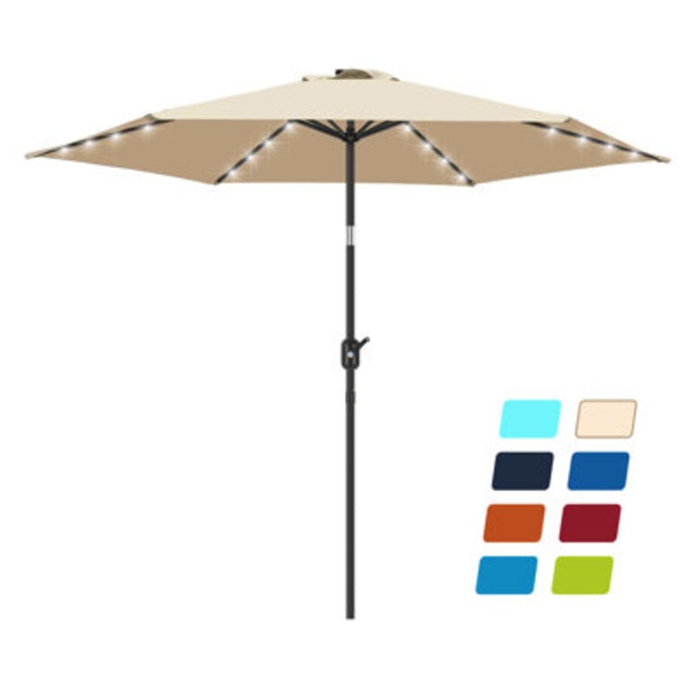 Boxwell 90 Lighted Market Umbrella