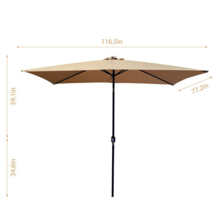 Reyer 120 x 78 Rectangular Lighted Umbrella