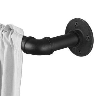 Upper Vobster 1 Inch Adjustable Industrial Blackout Curtain Rod IndoorOutdoor Ceiling or Wall Mount