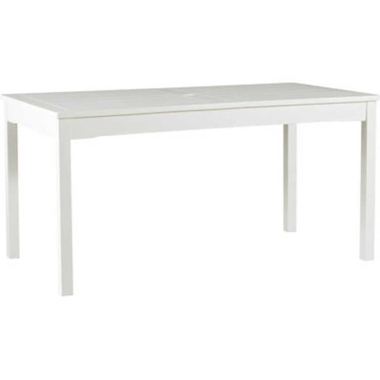 Aleha Rectangular Acacia Outdoor Dining Table With Umbrella Hole  59 in W 31 in D