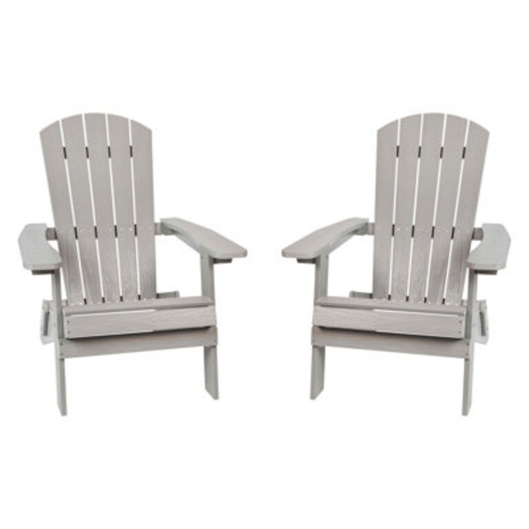 Balasi Poly Resin Folding Adirondack Chair-IndoorOutdoor Patio Chair