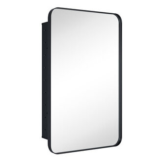 Haslem Recessed Framed Medicine Cabinet with Mirror and Adjustable Shelves