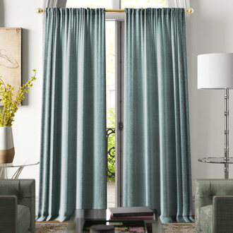 Modern Knotted Velvet Solid Room Darkening Rod Pocket Curtain Panels