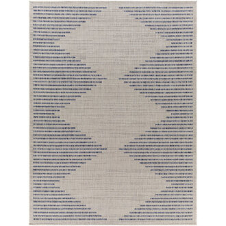 Calliah Striped Polypropylene Area Rug in BlueCream