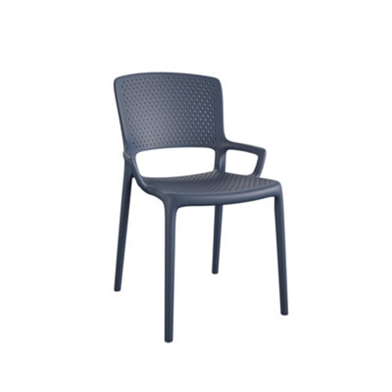 COSCO OutdoorIndoor Stacking Resin Chair with Square Back and Arms
