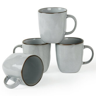 Leny 13oz Square Stoneware Coffee Mug Set of 4