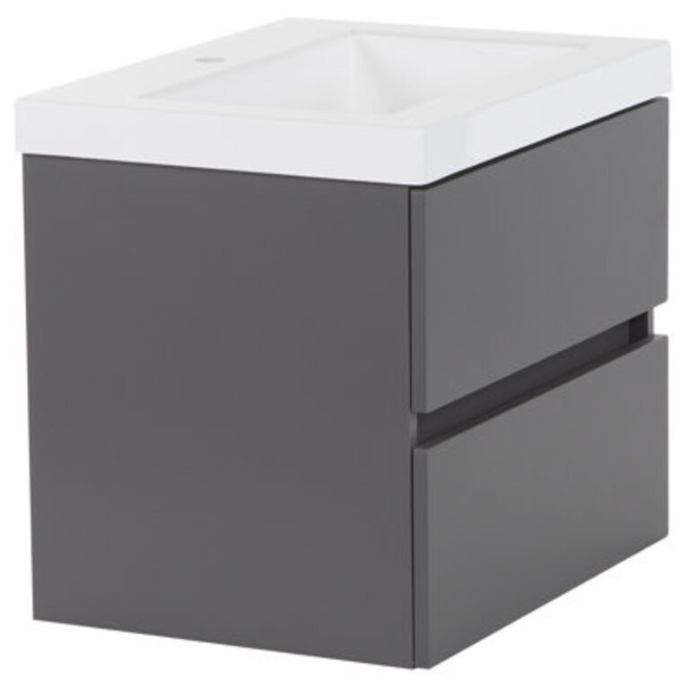 245 Wall-Mounted Single Bathroom Vanity With Cultured Marble Top