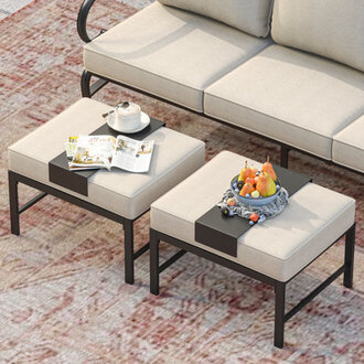 Balderston Outdoor Ottomans with Olefin Cushions