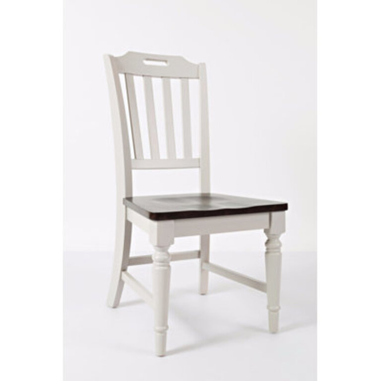 Imran Slat Back Side Chair in Dark BrownSoft Gray