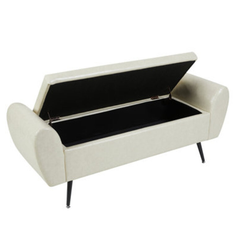 Shaneta 55W Vegan Leather Storage Bench Storage Ottoman for King Size Bed