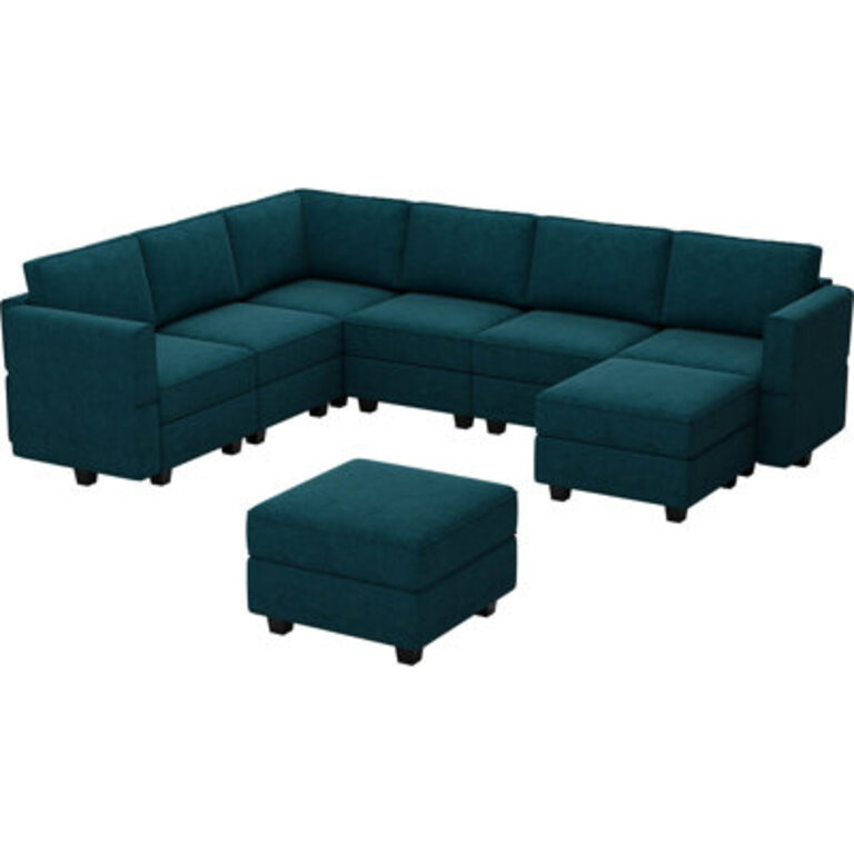 Kimbrel 1166 Wide Reversible Modular Corner Sectional with Ottoman
