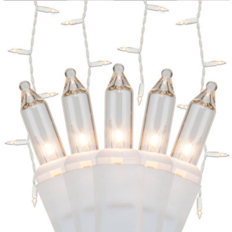 85 150-Light Icicle Lights on White Wire End to End Connectable