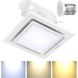 165CFM Ceiling Bathroom Exhaust Fan with 3000K4500K6500K LED Light 3-Color Light