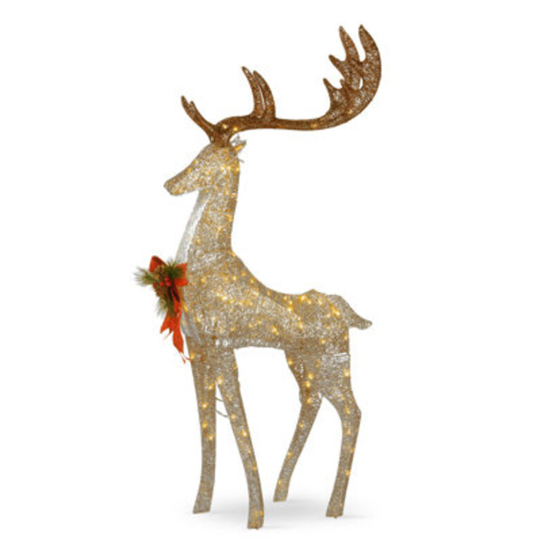 55 in Crystal Champagne Standing Buck with LED Lights