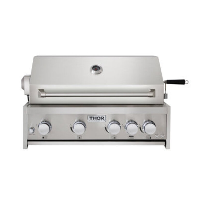 Thor Kitchen 4 - Burner Countertop Liquid Propane Infrared Gas Grill with Side Burner