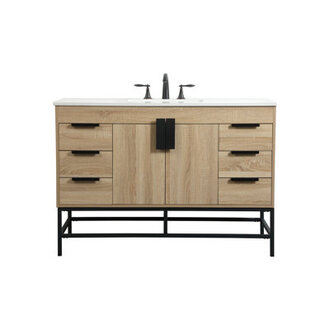 Eugene 48 Single Bathroom Vanity with Engineered Marble Top
