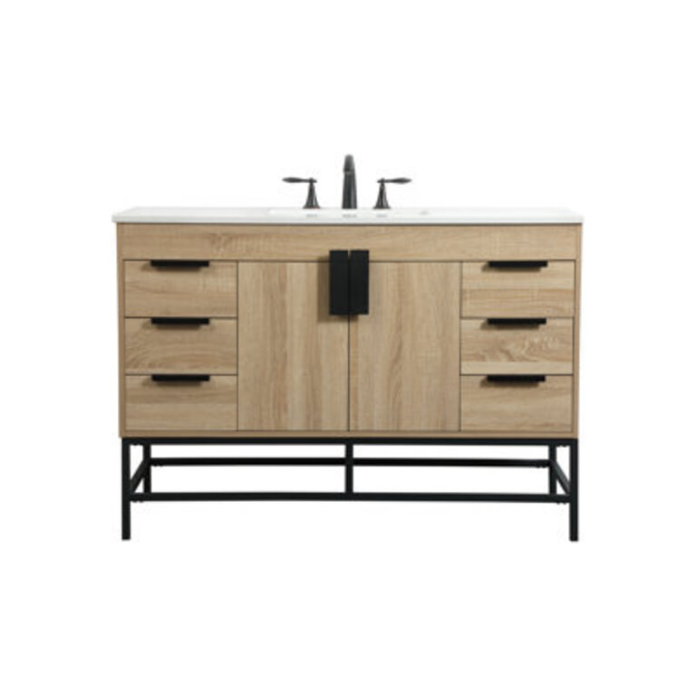 Eugene 48 Single Bathroom Vanity with Engineered Marble Top