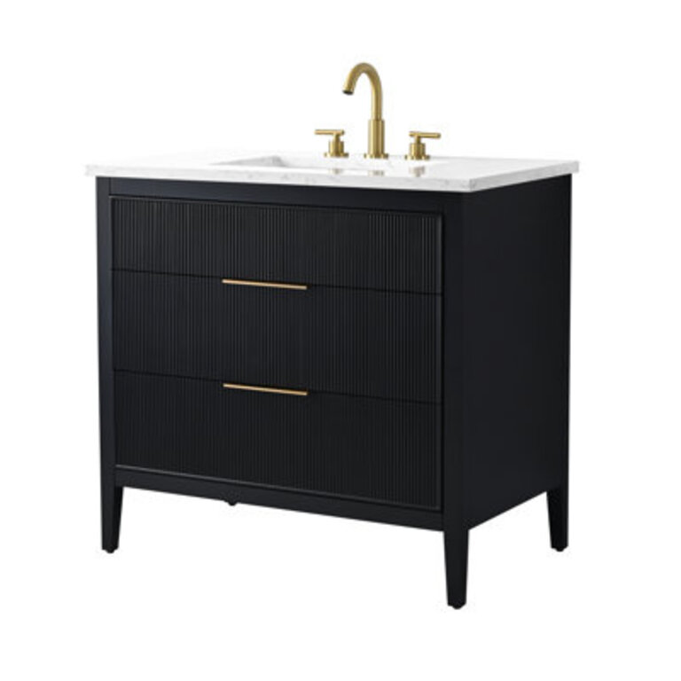 Bilroy 36 Single Bathroom Vanity with Engineered Stone Top