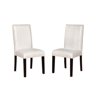 Cockrell Upholstered Parsons Chair in Sparkly White