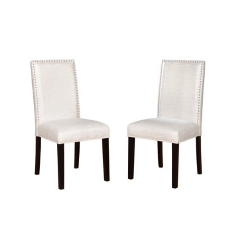 Cockrell Upholstered Parsons Chair in Sparkly White
