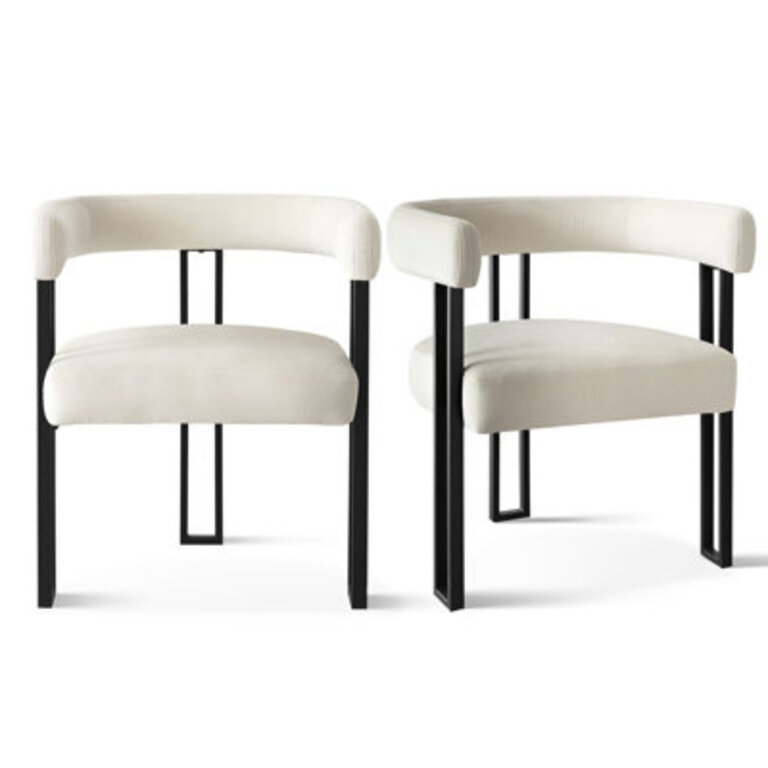 Hikeem 18 H Velvet Upholstered Kitchen Dining Armchair Set of 2