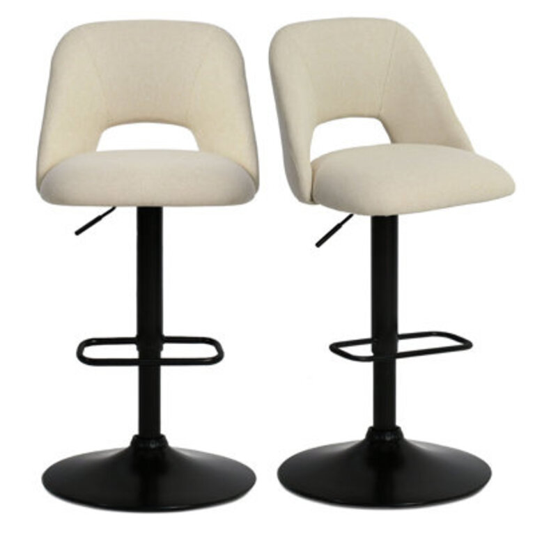 Bridgette 24-32 Swivel 360 Upholstered Footrests Adjustable Height Bar Stool