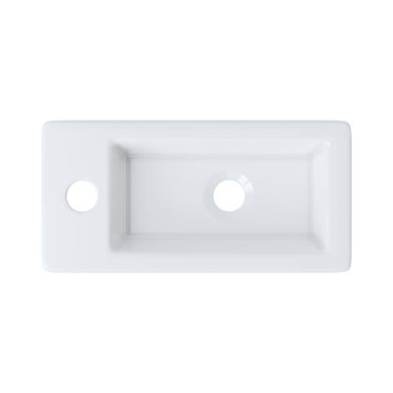 Eridanus Turner 14 x 7 White Ceramic Rectangular Wall MountVessel Sink Small Bathroom Sink