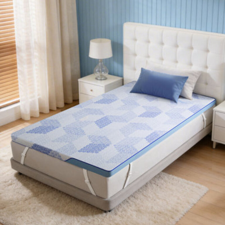 3-inch Memory Foam Mattress Topper  Cover for Back Pain with Cooling and Anti-Slip Features Cooling Gel Mattress Pad for Bed and Sofa Bed
