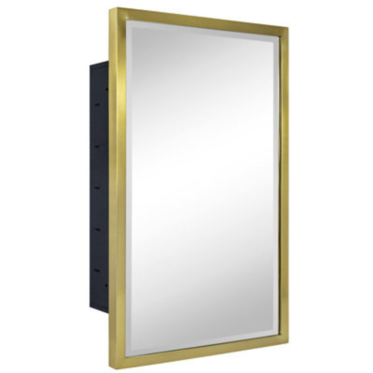 Haddison Recessed Framed Medicine Cabinet with Mirror and Adjustable Shelves