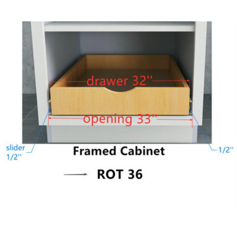 Daiona Solid Wood Pull-Out Drawer Box  21 Deep Cabinet Organizer in Multiple Widths Out Tray with Brackets