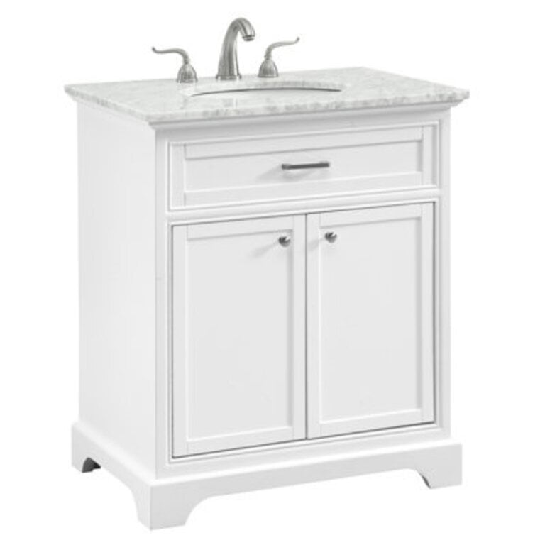 Hermes 30 Single Bathroom Vanity with Marble Top