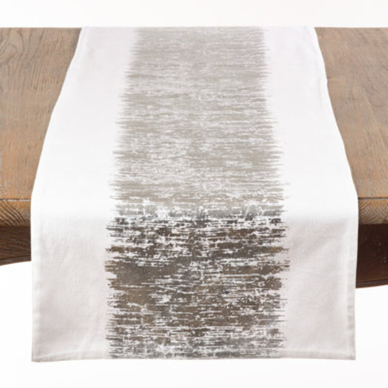 Agatha Metallic Banded Design Table Runner