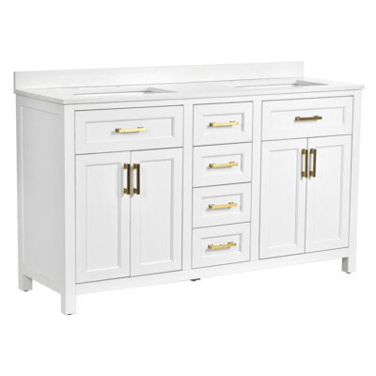Chezkel 60 Double Bathroom Vanity with Quartz Top