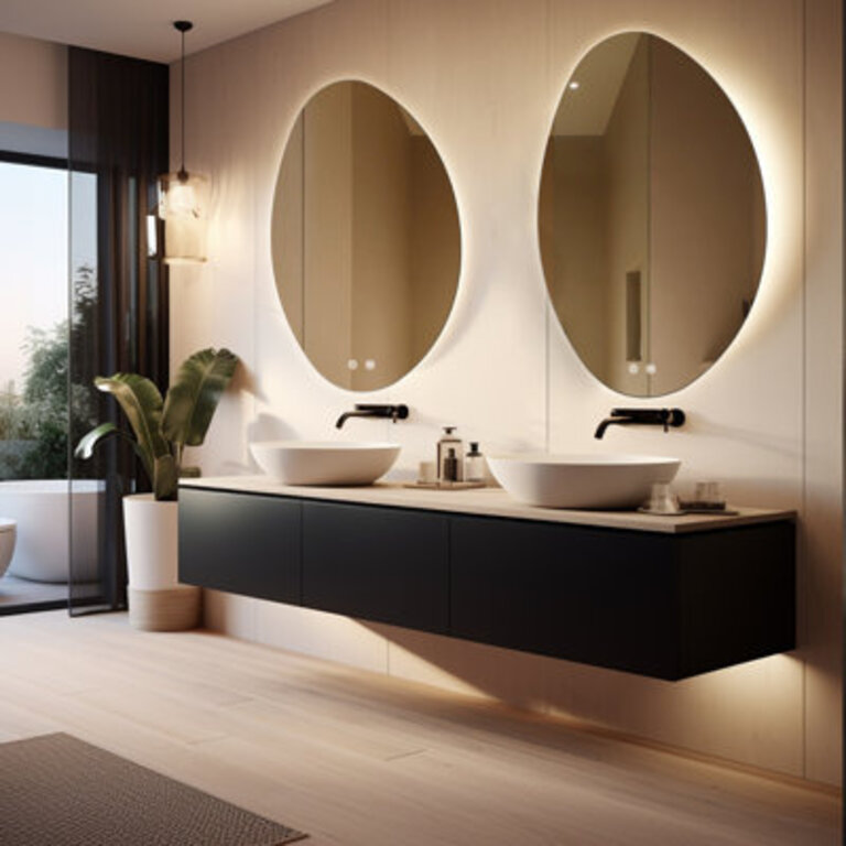 Dibbrun Frameless Lighted Bathroom Mirror