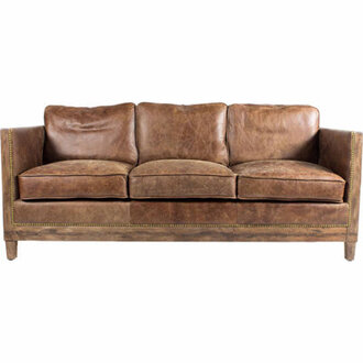 Sherly 72 Genuine Leather Square Arm Sofa