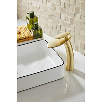 Waterfall Single Hole Bathroom Faucet With Deck Cover Plate With Pop Up Drain Assembly