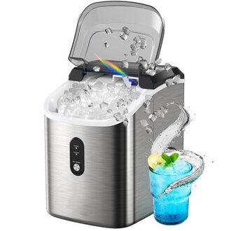 ColorLife 33 Lb Daily Production Nugget Clear Ice Portable Ice Maker