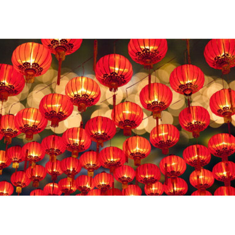 Chinese New Year Lanterns - Wrapped Canvas Photograph