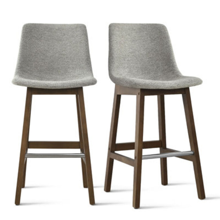 28 Solid Wood Legs Low Back Bar Stools