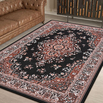 Rectangle Dennell Commercial Use Area Rug with Non-Slip Backing