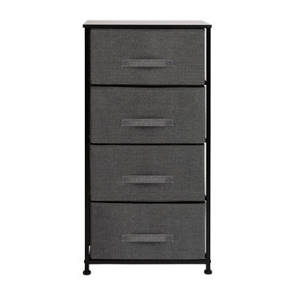 Colne 4 Drawer Vertical Storage Dresser with Wood Top  Fabric Pull Drawers