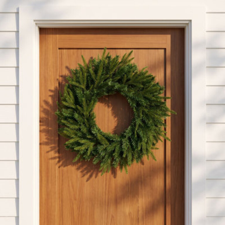 Faux Lighted Pine Silk Pinecones 24 Wreath