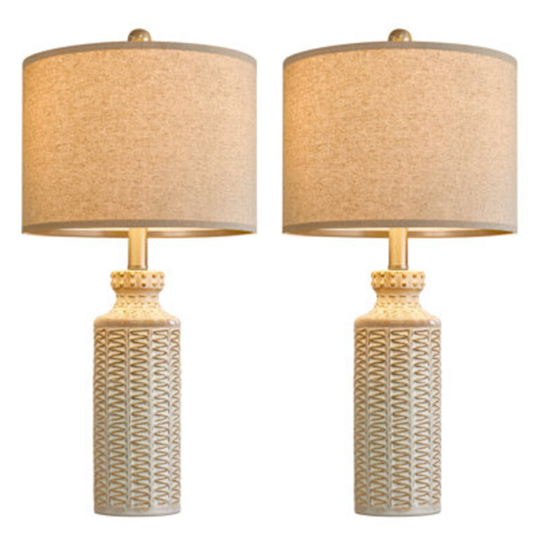 2475 Ceramic Table Lamp Set Bedroom Living Room Traditional Rustic Modern Nightstand Lamps