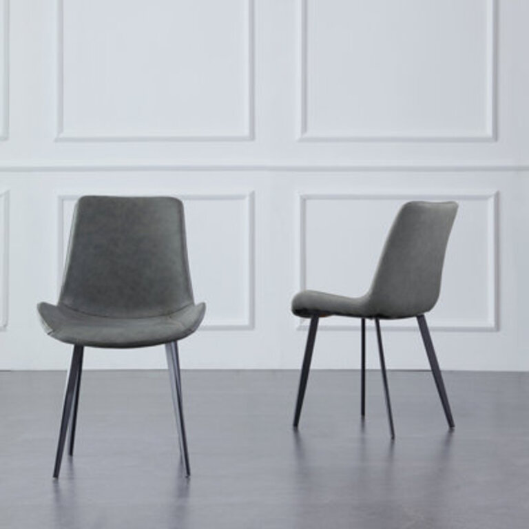 Monkstown Faux Leather Upholstered Modern Dining Chair Side Chair with Carbon Steel Legs