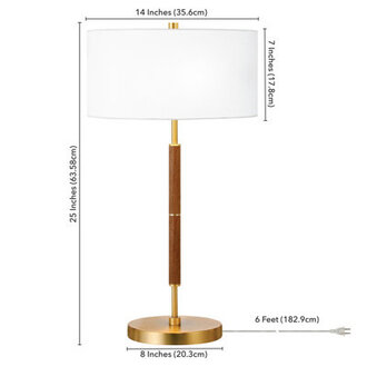 Simone 25 Tall 2-Light Table Lamp with Fabric Shade